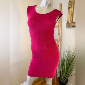 Arden B Dress Sm Sweater Angora Blend Sleeveless Magenta Keyhole Headstock NWT